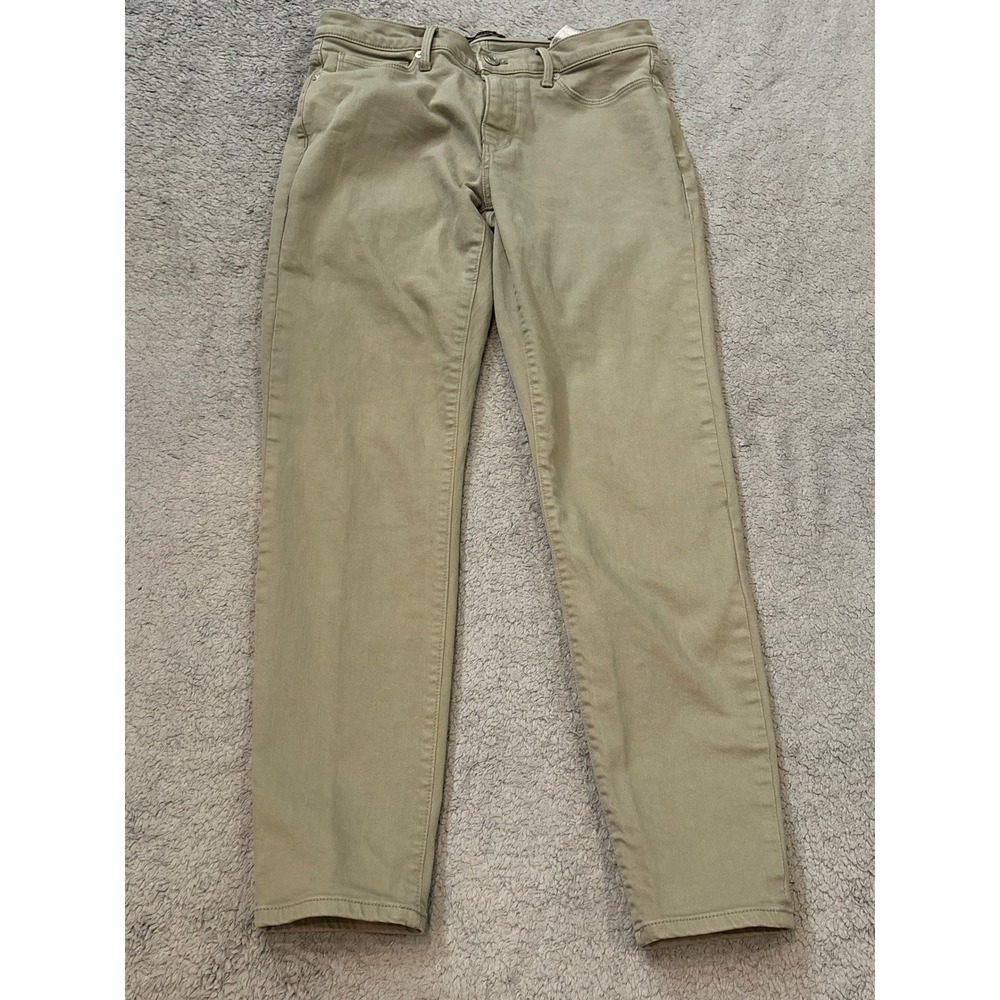 Banana Republic Premium Denim Skinny Jeans Olive Green Khaki Size 27 Stretch